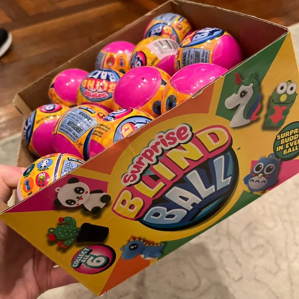 Surprise Fun Blind Ball Toy Lot 24 Mini Mystery Plastic Balls Kids Toys‎ Ages 3+